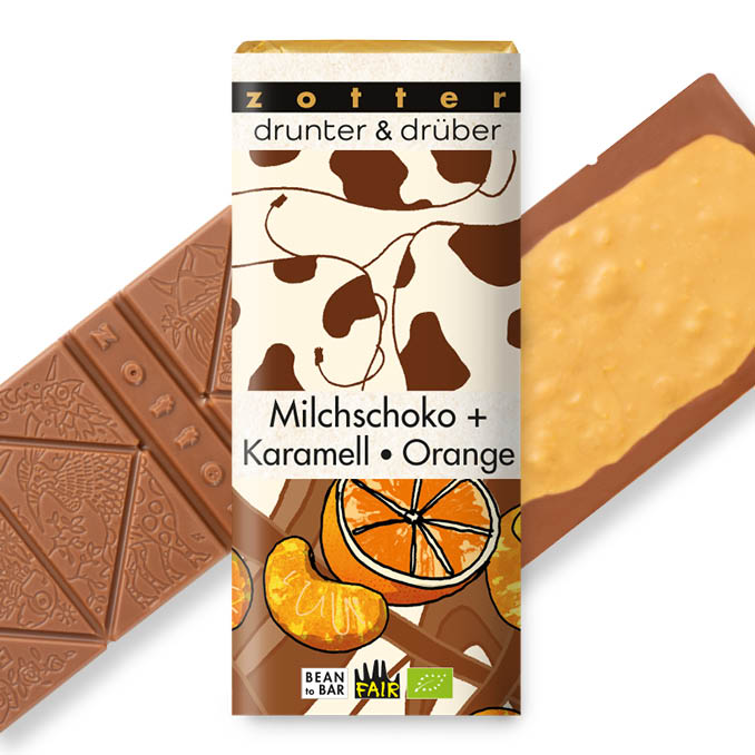Zotter - Milscschoko + Karamell & Orange