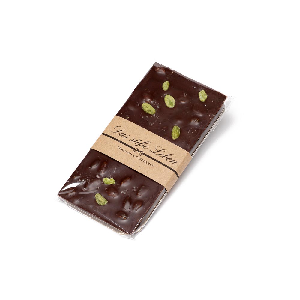 Das süße Leben - Edelbitter-Schokolade mit gesalzenen Pistazien