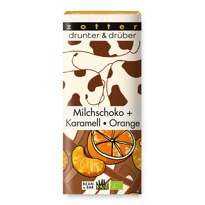 Zotter - Milscschoko + Karamell & Orange