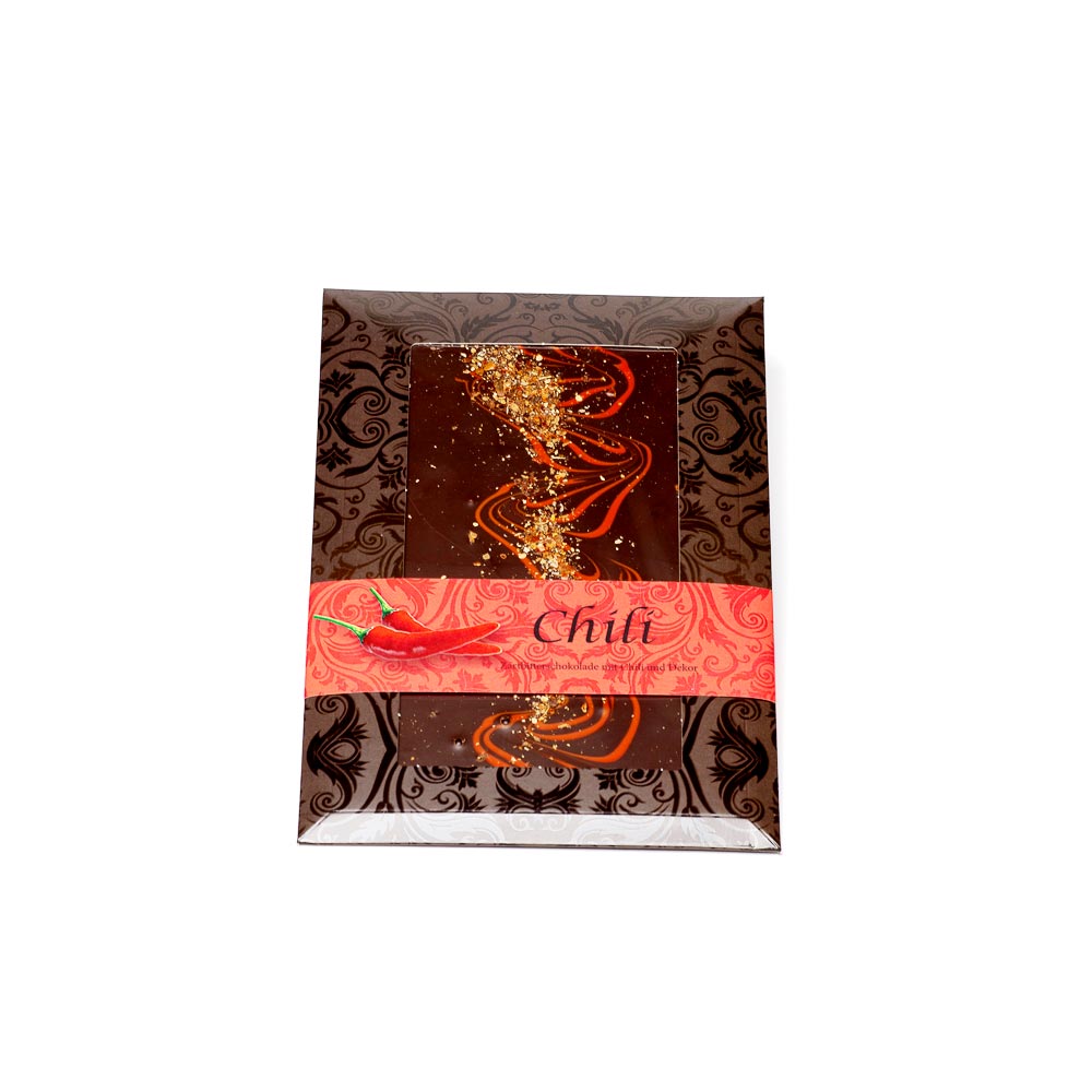 Kunder - CHILI  Zartbitter-Schokolade mit Chili Dekor